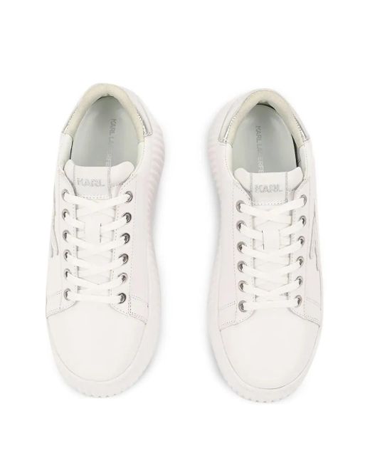 Karl Lagerfeld White Logo-Patch Sneakers