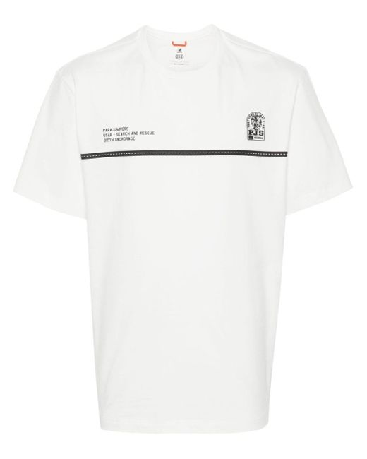 Parajumpers White Massaua Tee Logo-print T-shirt for men