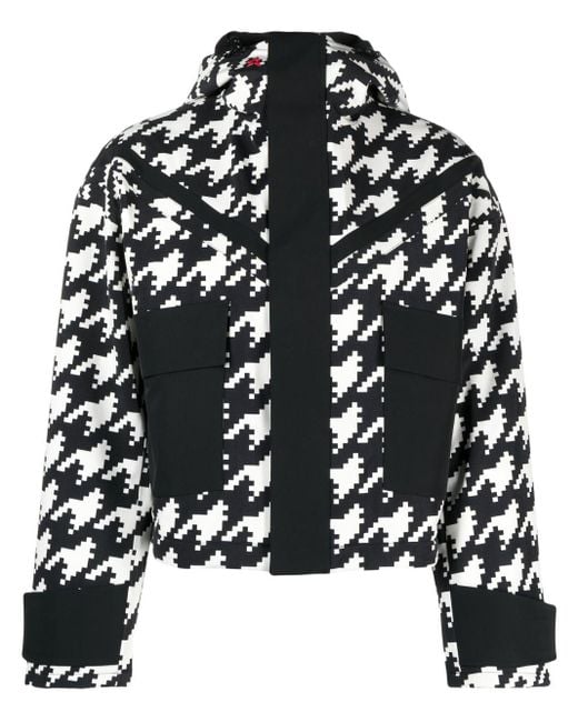 Perfect Moment Black Calea Houndstooth-print Padded Jacket