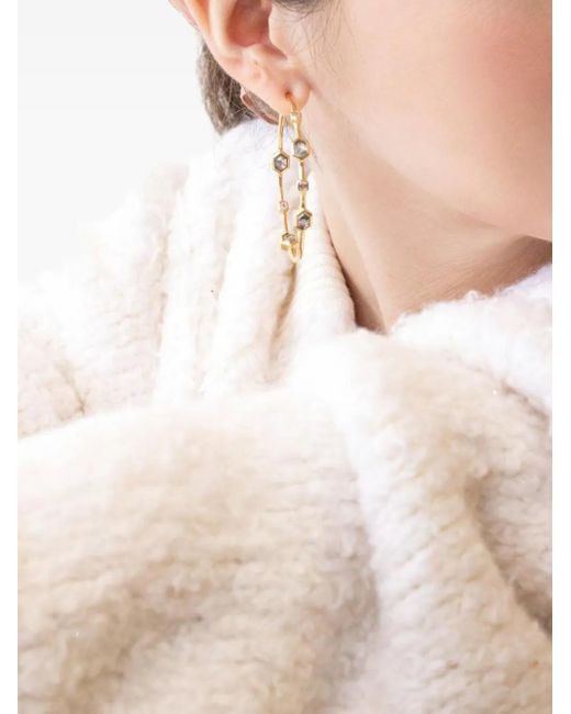 Nimo With Love Metallic 18K Diamond Hoop Earrings