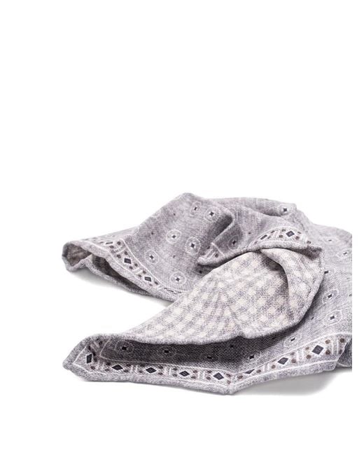 Brunello Cucinelli Metallic Patterned Silk Scarf for men