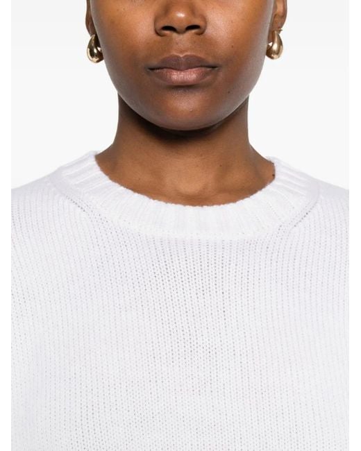 Allude リブヘム セーター White