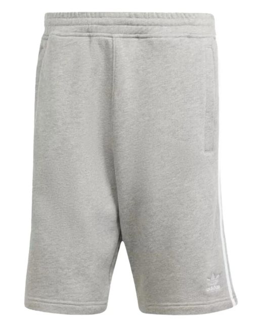 Adidas Gray Adicolor 3-Stripes Track Shorts for men