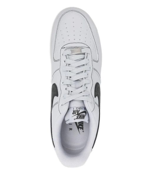 Nike White Sketched Swoosh Leather Sneakers for men