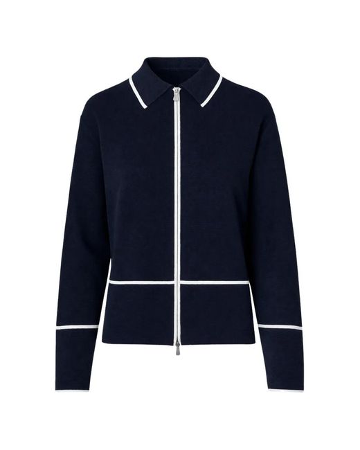 Gran Sasso Blue Piped Zip Jacket