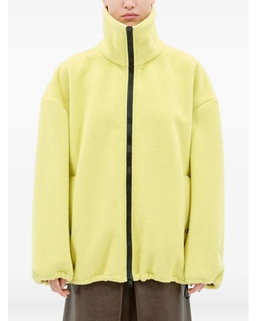 MSGM Yellow Zip-Fastening Sweatshirt