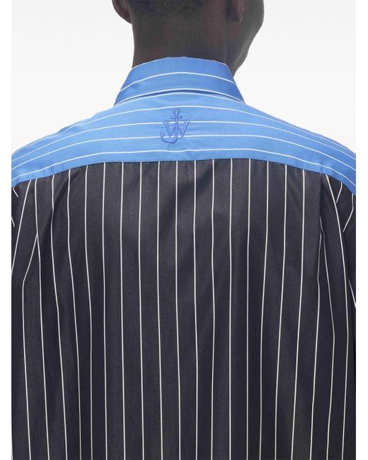J.W. Anderson Blue Striped Panelled Shirt for men