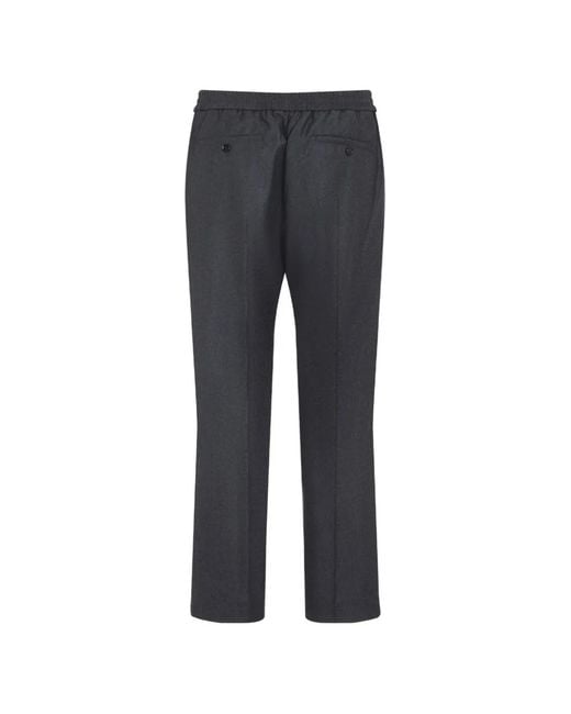 AMI Gray Elasticated-Waist Wool Trousers for men