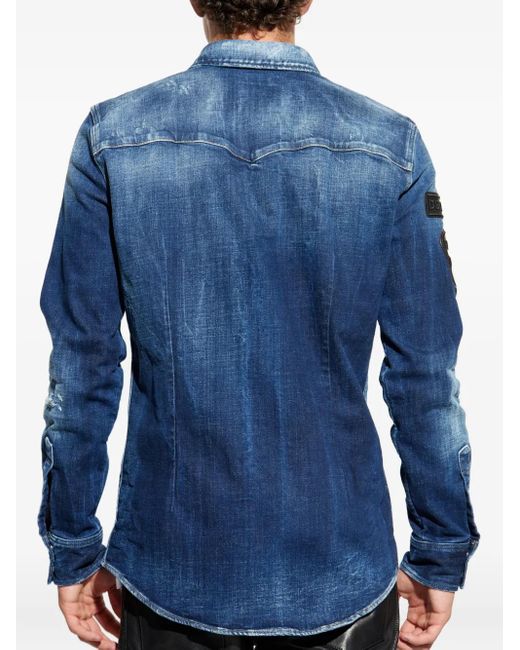 DSquared² Blue X Ducati Patch Pocket Shirt for men