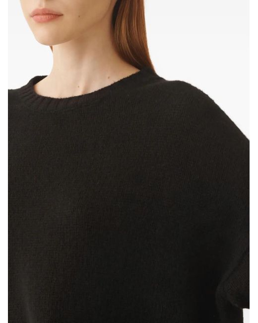 Fabiana Filippi Black Boxy Half-Sleeve Jumper