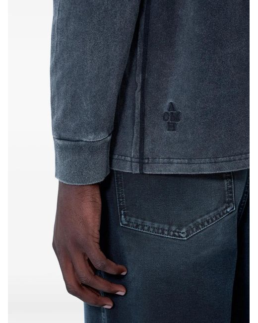 ACHM Blue Logo-Patch Long-Sleeve T-Shirt for men
