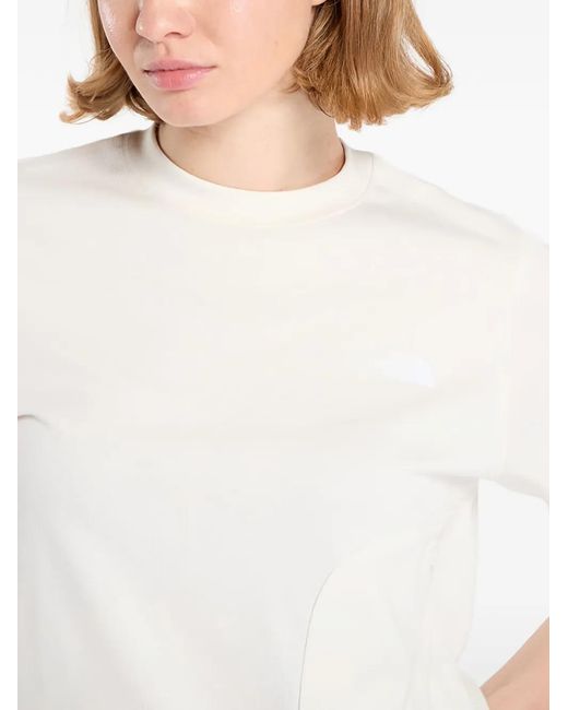 The North Face White Fabric Mix Ss Tee Chest Logo T-Shirt
