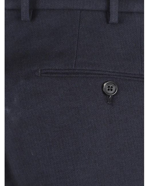 Incotex Blue Buttoned Trousers for men
