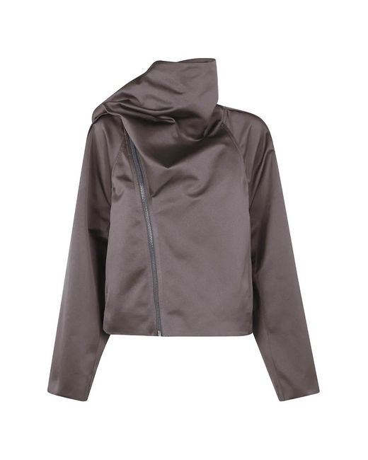 Rick Owens Brown Zip-Up Jacket