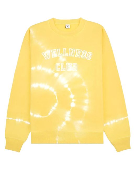 Sporty & Rich Yellow Wellness Club Crew-Neck Sweatshirt