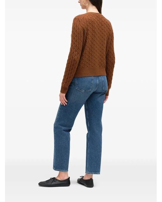 Chinti & Parker Brown Cable-Knit Cashmere Cardigan