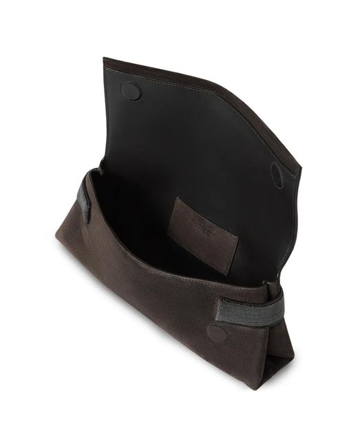 Brunello Cucinelli Brown Leather Clutch