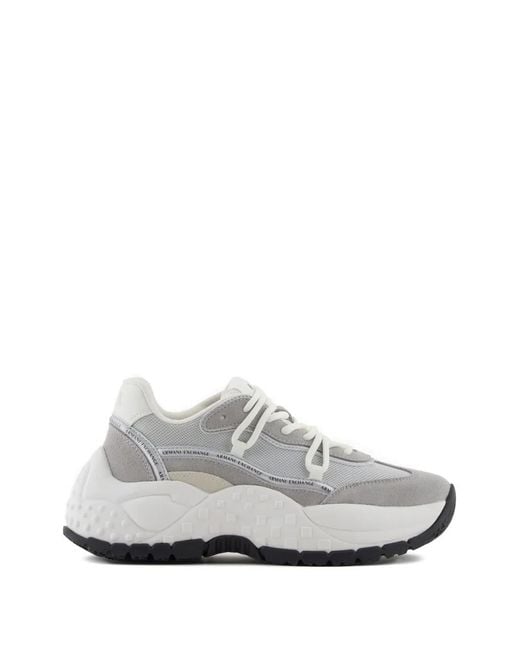 ARMANI EXCHANGE White Panelled Sneakers