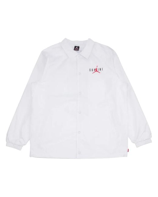 Supreme White X Jordan Coaches Jacket for men
