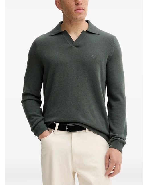 Marc O' Polo Gray V-Neck Logo Sweater for men