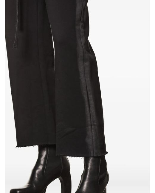 Thom Krom Black Side-Stripe Raw-Edge Track Pants