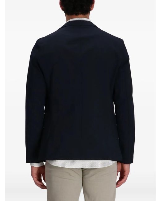 Boss Blue Single-Breasted Patch-Pocket Blazer for men