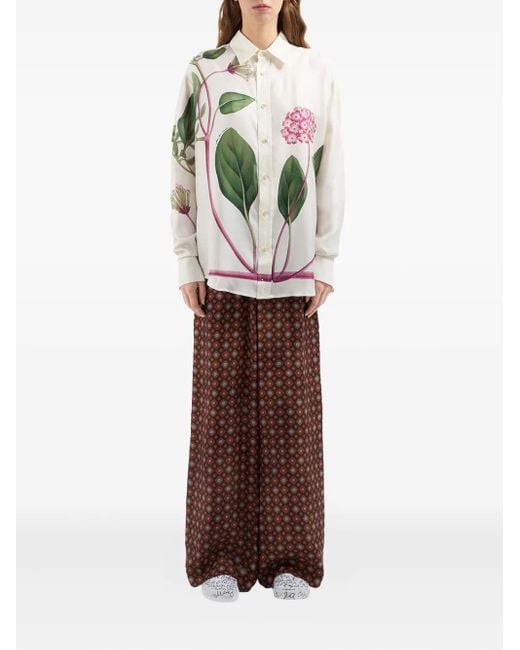 Pierre Louis Mascia Brown Aloe Palazzo Pants