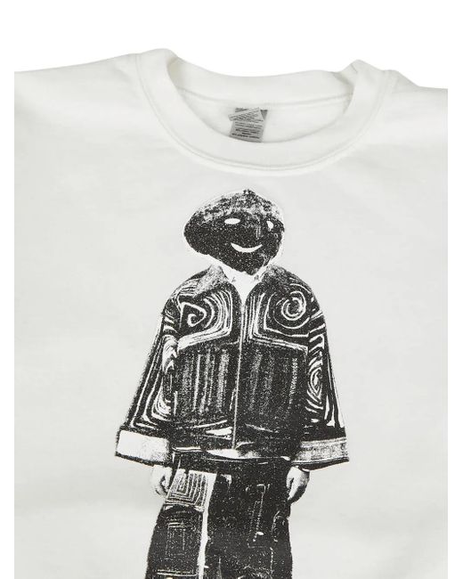 DRx FARMAxY FOR LN-CC White Graphic-Print Sweatshirt