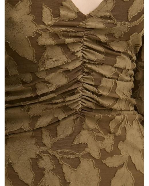 Sisley Natural Fil-Coupé Ruched Mini Dress