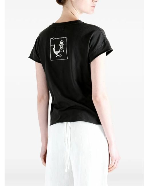 Enfants Riches Deprimes Black Graphic-Print Raw-Cut T-Shirt