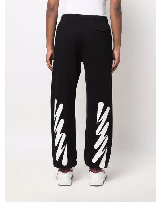 Off-White c/o Virgil Abloh Black Wave Diagonal Track Pants for men