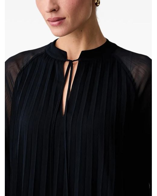 Joop! Black Pleated Long-Sleeve Midi Dress
