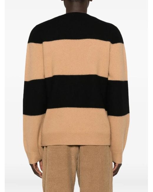 A.P.C. Black Striped Cashmere Sweater for men
