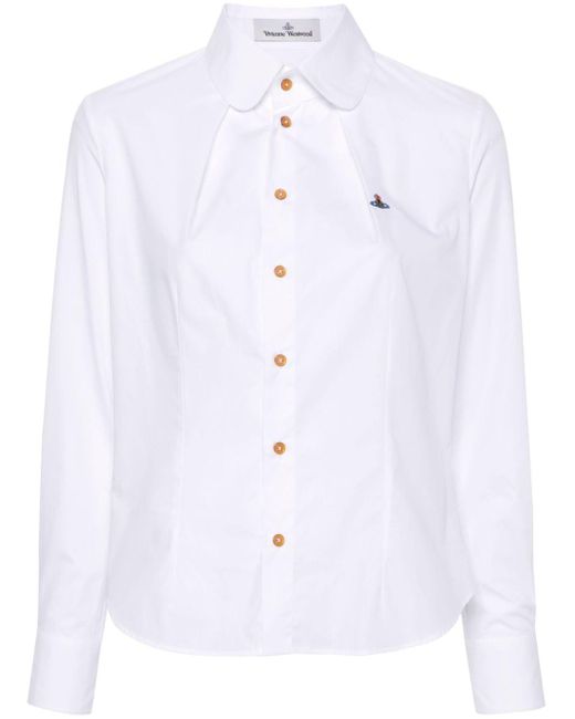 Chemise en coton à logo Orb brodé Vivienne Westwood en coloris White