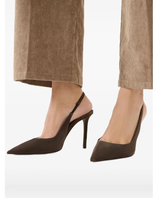 Brunello Cucinelli White Suede Slingback Pumps