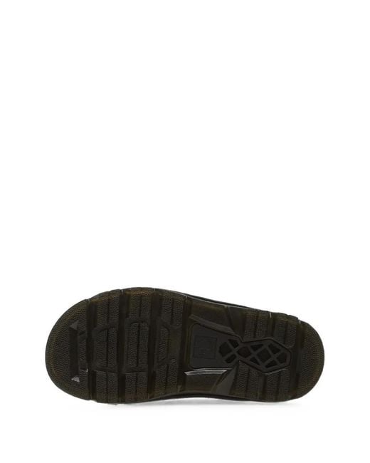 Dr. Martens Black Zebzag Touch-Strap Contrast-Stitch Slides