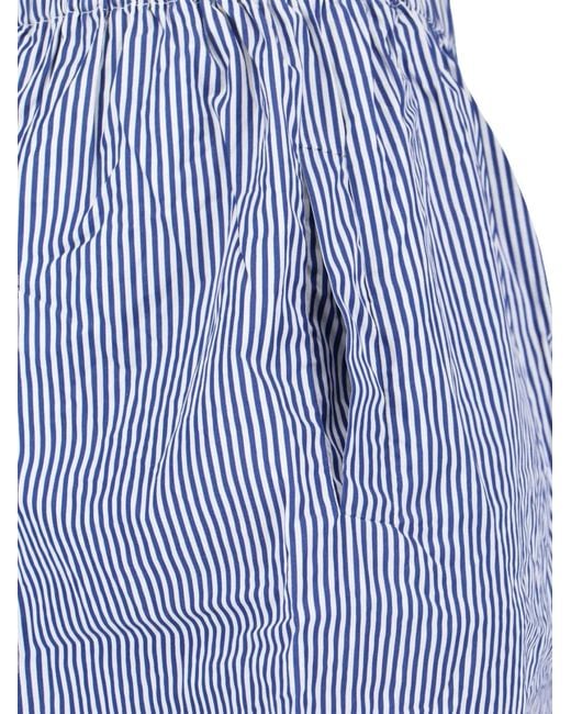 Daniela Gregis Blue Striped Elasticated Shorts