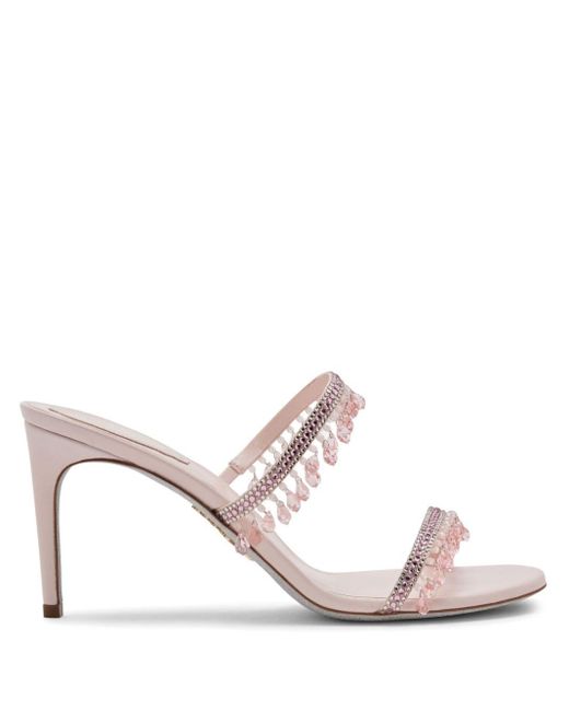 Rene Caovilla Pink 75mm Crystal-embellished Sandals