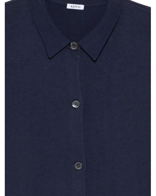 Aspesi Blue Collar Buttoned Cardigan
