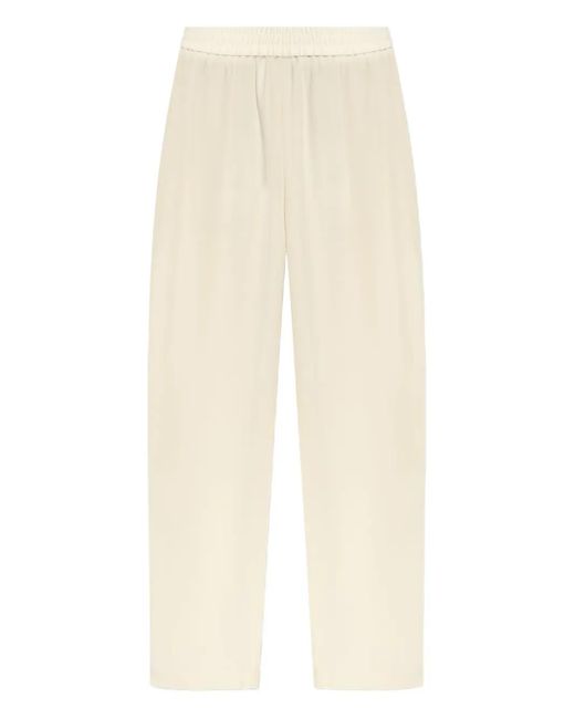 Theory White Elasticated-Waist Trousers