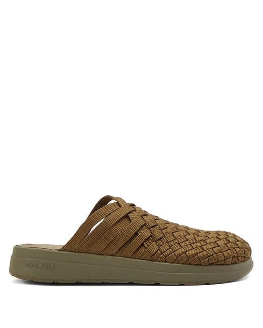 Malibu Sandals Brown Colony Woven Mules for men