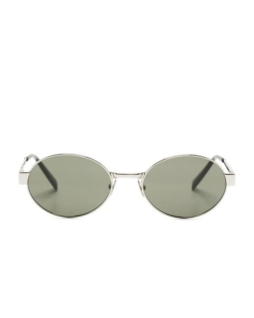 Saint Laurent Gray Oval-Frame Sunglasses for men