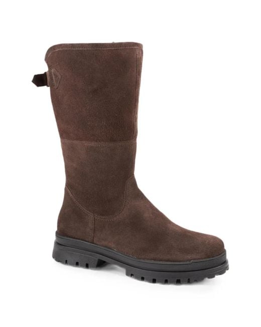 dirndl + bua Brown Suede Side-Zip Boots