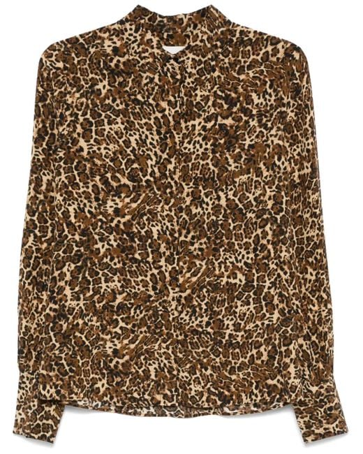 Isabel Marant Brown 'Teysa Silk Leopard Print