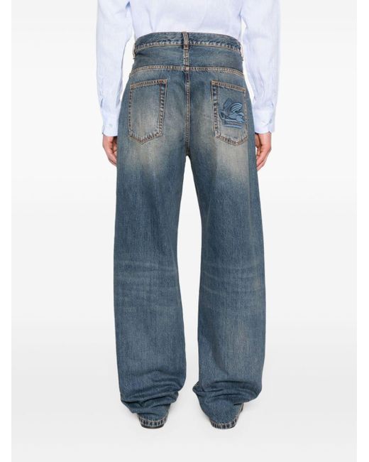 Etro Halbhohe Wide-Leg-Jeans in Blue für Herren