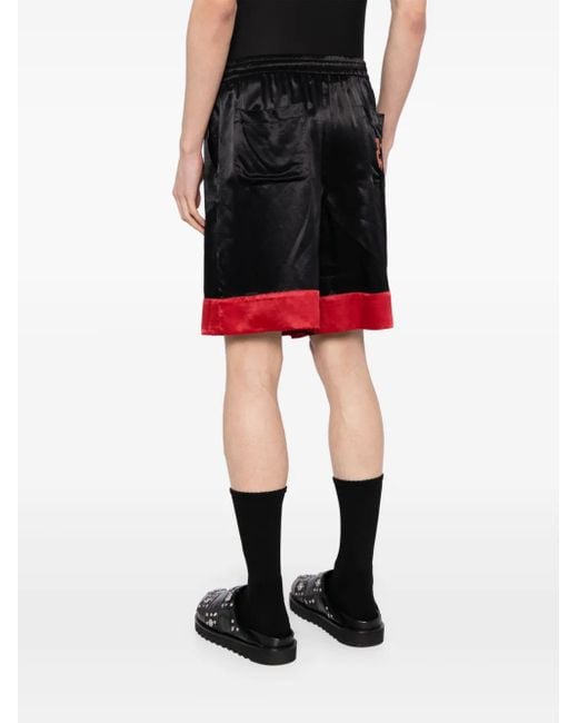Off-White c/o Virgil Abloh Black Logo-Print Wide-Leg Track Shorts for men