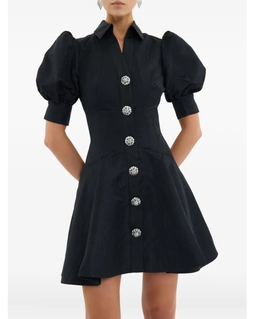 Robe Courte Narcissa À Manches Bouffantes Rebecca Vallance en coloris Black