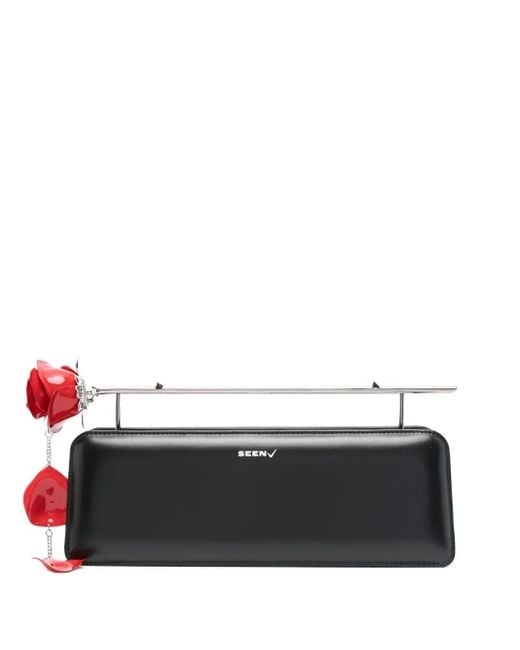 SEEN USERS Black Rose 11. -Embellished Clasp Clutch