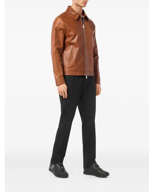 Billionaire Brown Logo-Embroidered Jacket for men