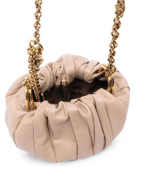 Chloé Natural Plissé Shoulder Bag With Chain